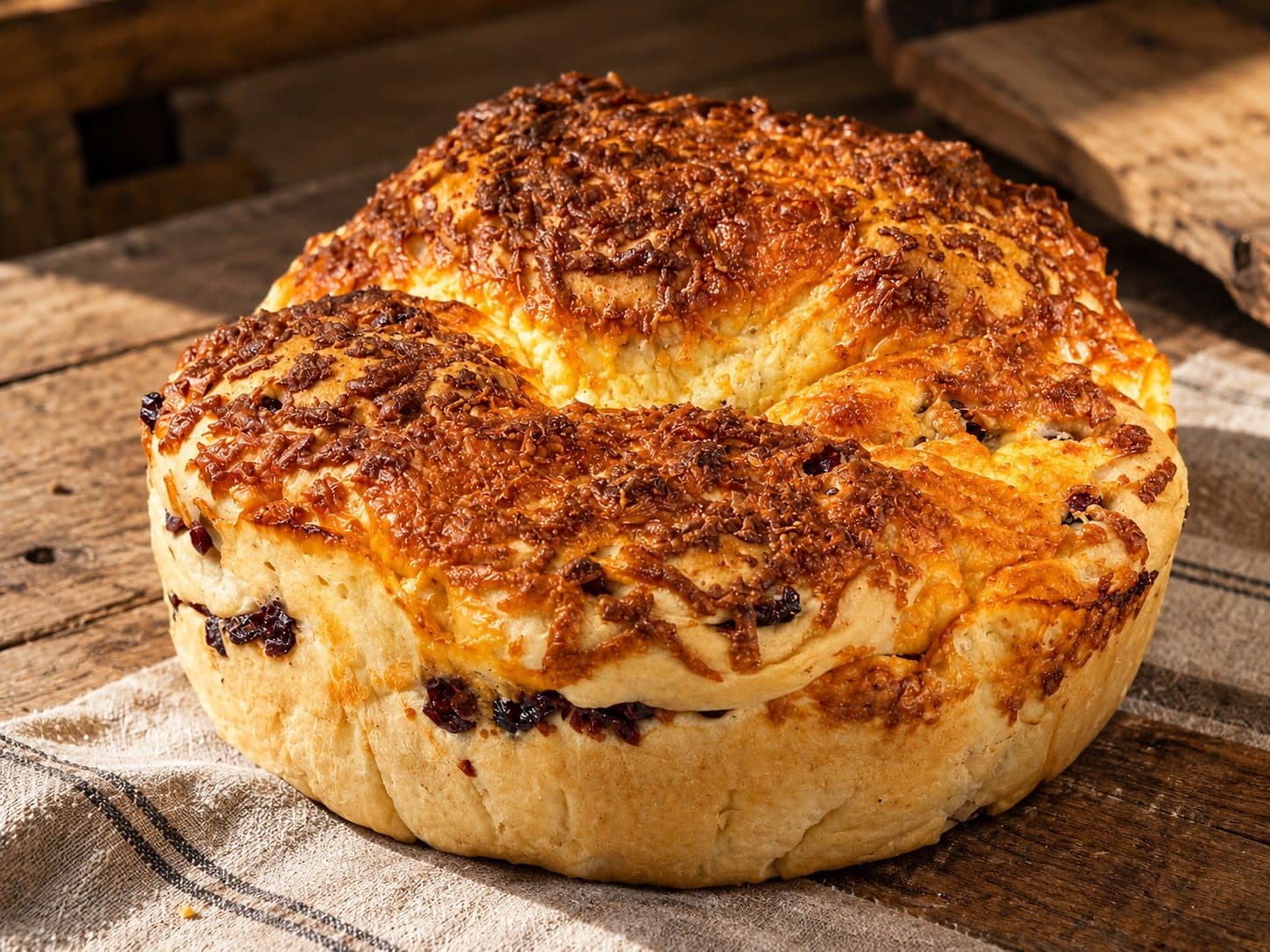 Pan queso y arándanos